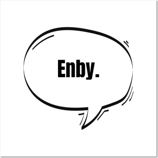 Enby Text-Based Speech Bubble Posters and Art